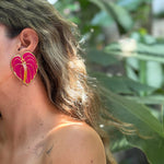 Pink Anthurium Earrings