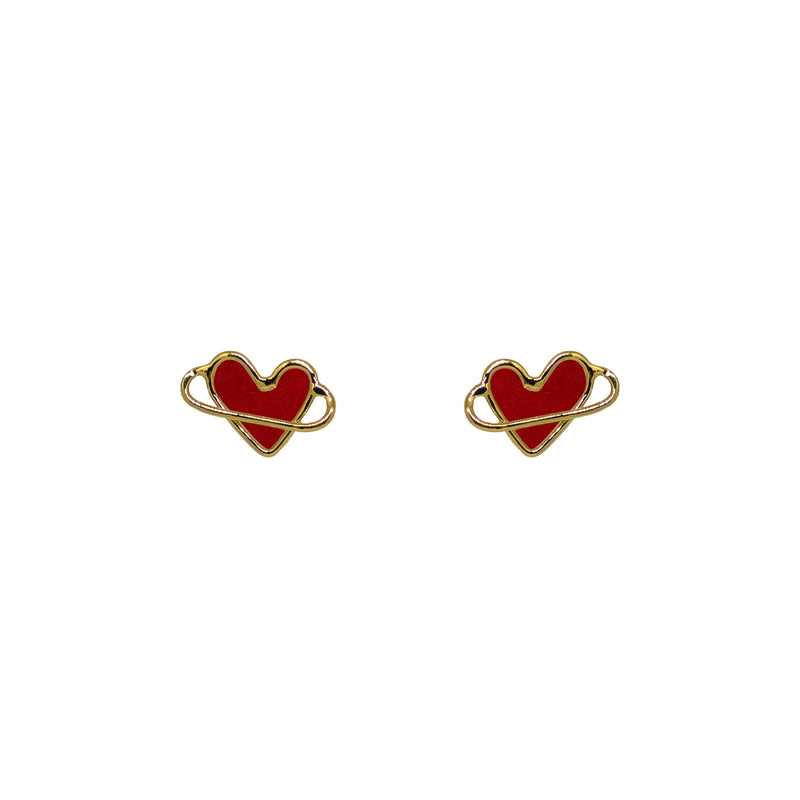 Orbit heart red studs
