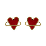 Orbit heart night red earrings
