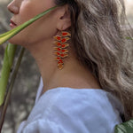 Aretes Heliconias Naranja