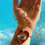 Chain link XL Eye heart