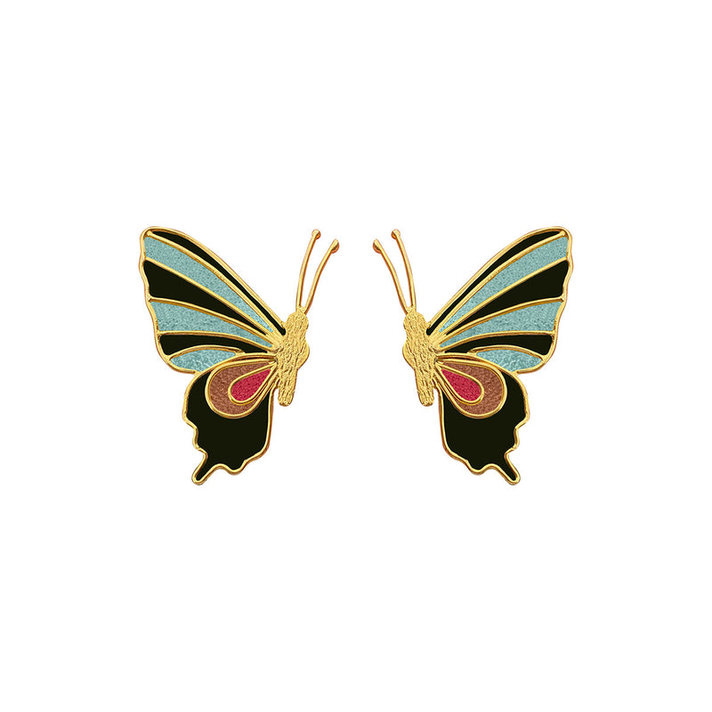 Aretes Morpho media azul