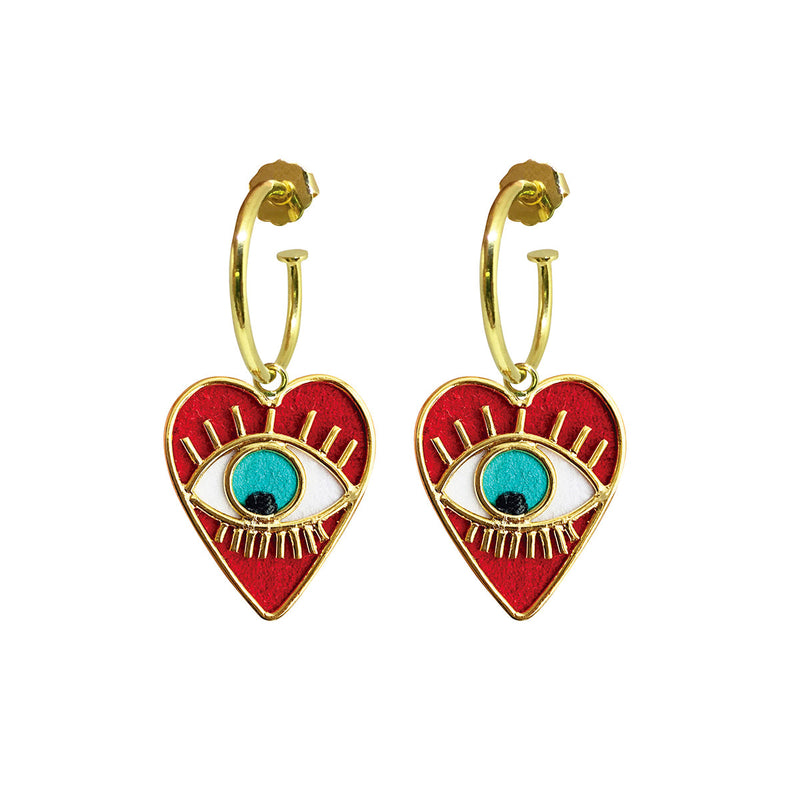 Mini Hoops heart eye de Amulettos