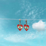 Mini Hoops Eye heart