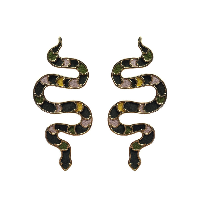 Olive Snake earrings
