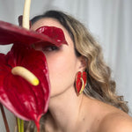 Red Anthurium earrings