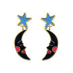 Blue velvet moon earrings