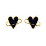 Orbit heart night blue earrings