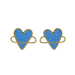 Orbit heart light blue earrings