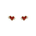 Orbit heart red studs