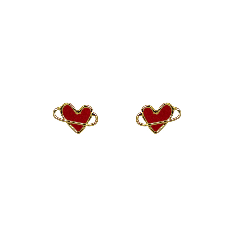 Orbit heart red studs