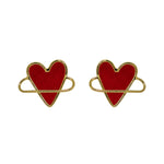 Orbit heart night red earrings