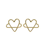 Orbit heart gold earrings