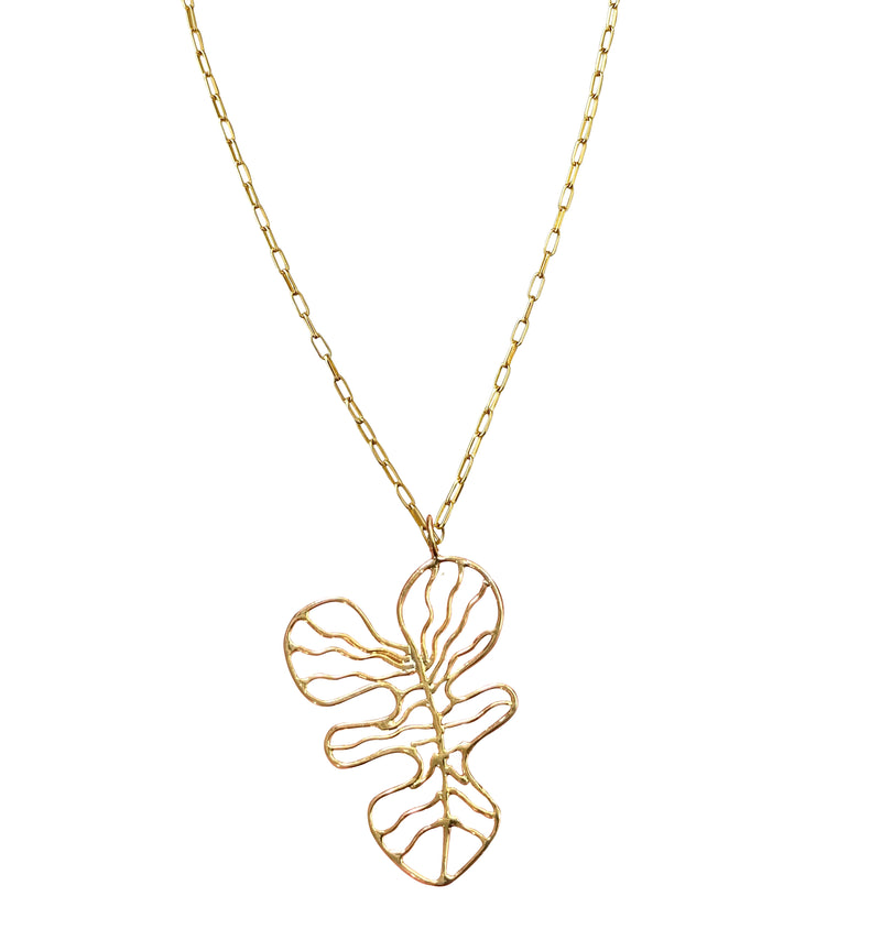 Cadena Monstera dorado
