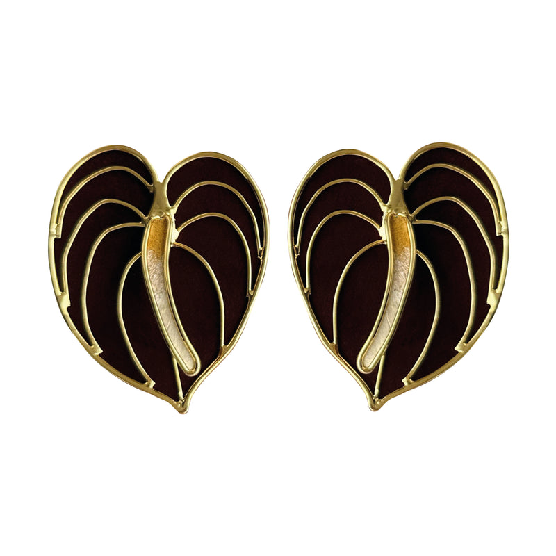  Wine Anthurium Earrings