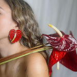 Red Anthurium earrings