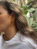 Gold Monstera Earrings
