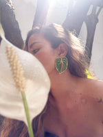 Green Anthurium Earrings