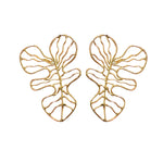 Gold Monstera Earrings