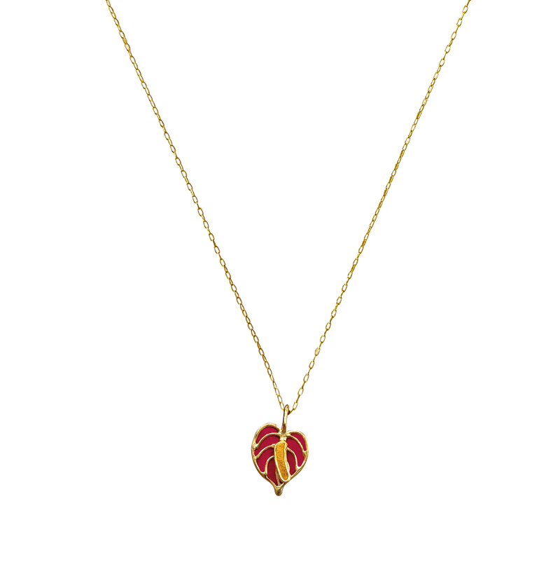 Cadena mini anturio rosa