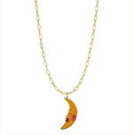 Yellow velvet moon mini chain