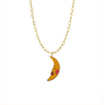 Yellow velvet moon mini chain