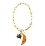 Yellow velvet moon thin chain