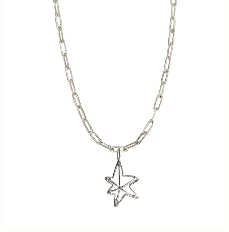 Prism star silver chain