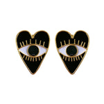 Aretes Ojos Corazón black