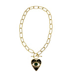 Chain link XL Eye heart black