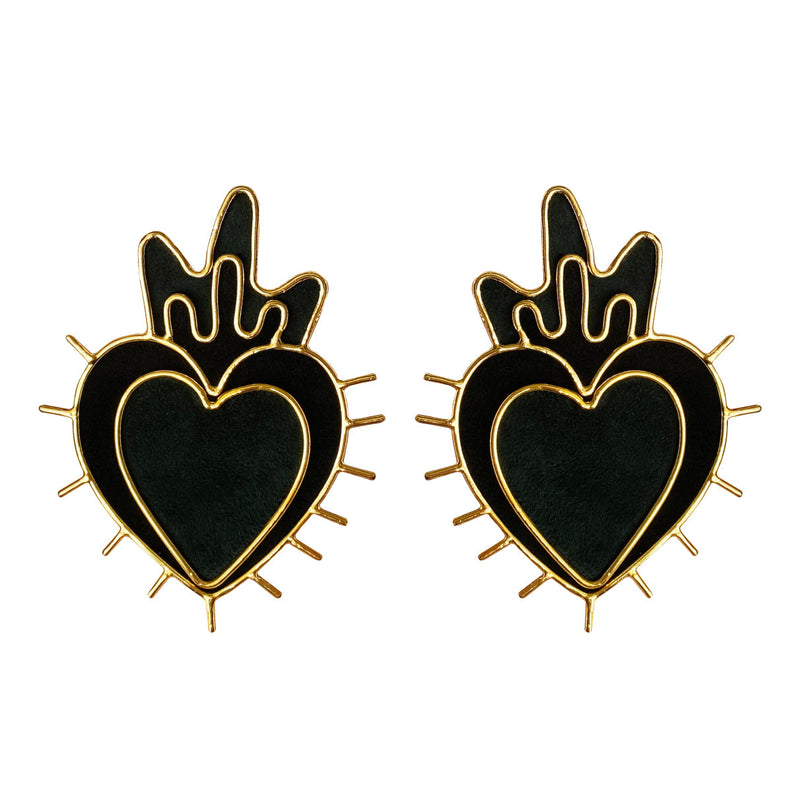 Aretes Sagrado Corazón black