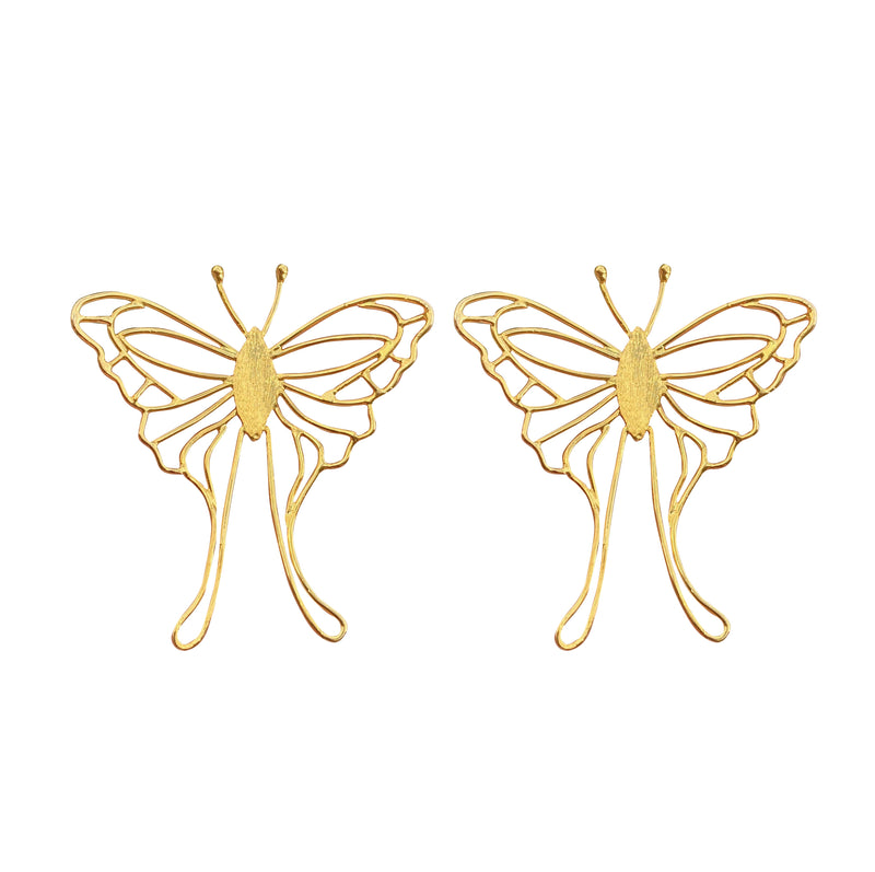 Atlas gold long tail earrings