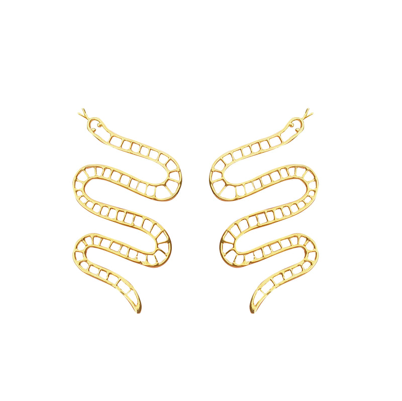 Worm golden earrings