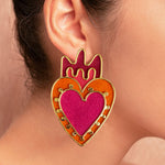 Heart and dot earrings