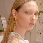 Golden fishbone earrings