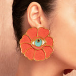 Aretes Flores Ojos color - PRE ORDEN