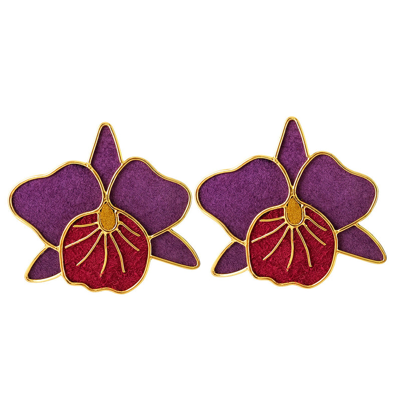 Cattleya Orchid Earrings