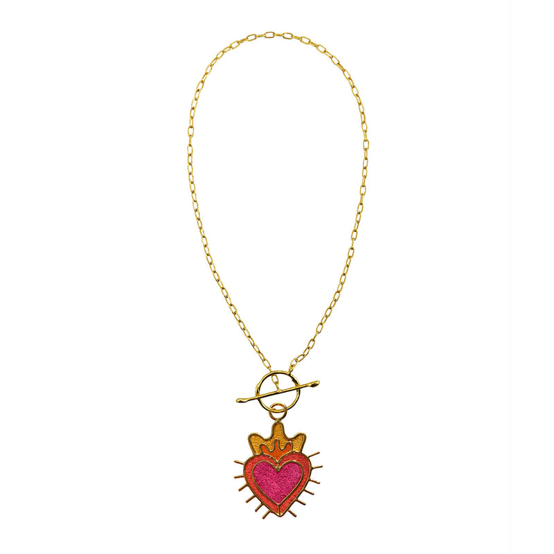 Chain link mini sagrado corazón de Amulettos
