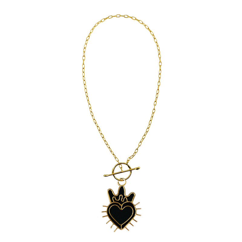 Chain link mini sagrado corazón black