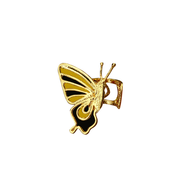 Earcuff mini Morpho amarillo derecho