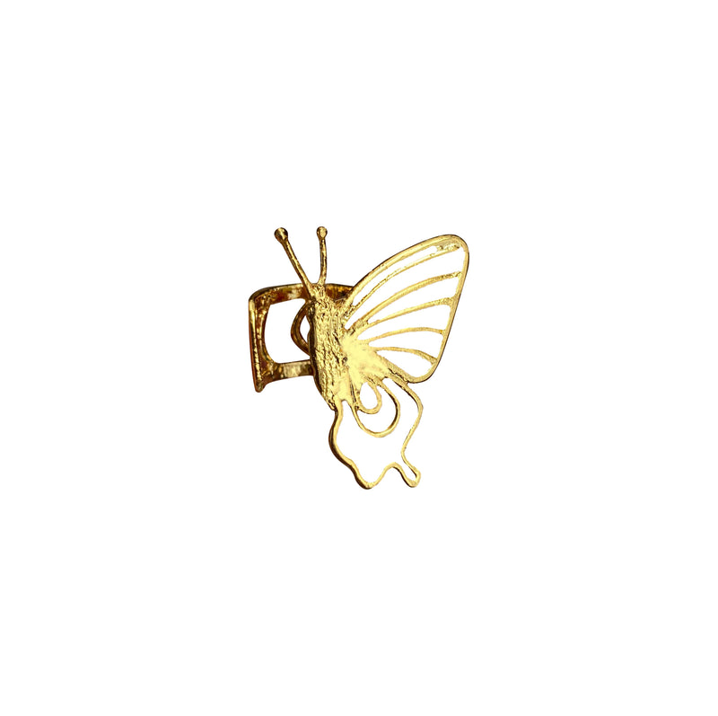 Mini Morpho gold left earcuff