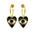 Mini Hoops Ojo corazón black