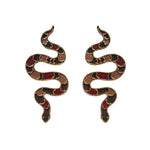 Wine snake earrings