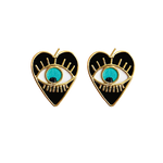 Studs Eye Heart mini black